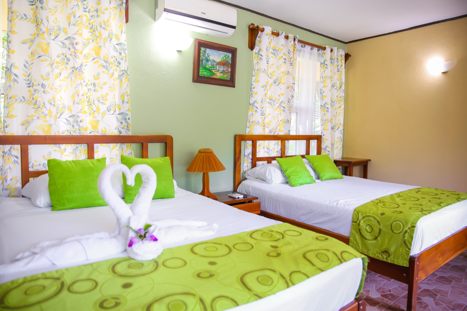 Front view of the two beds in the Standard Room